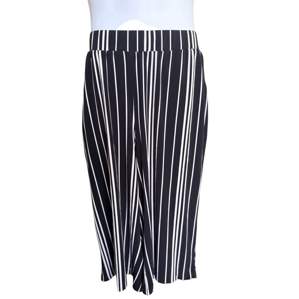 Womens Lane Bryant Striped Pull On Cropped Pallazo Pants - Sz 10/12